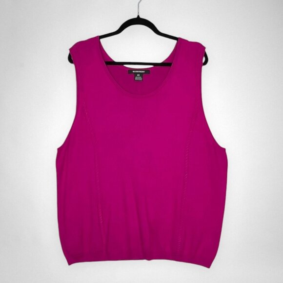 Ellen Tracy Tops - ELLEN TRACY 2X Sleeveless Knit Top‎ In Fuchsia  Plus Size